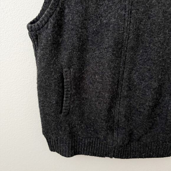 PENDLETON WOOLEN MILLS | Knit Gray Black Reversible Vest Wool Fleece | Large - Picture 3 of 5